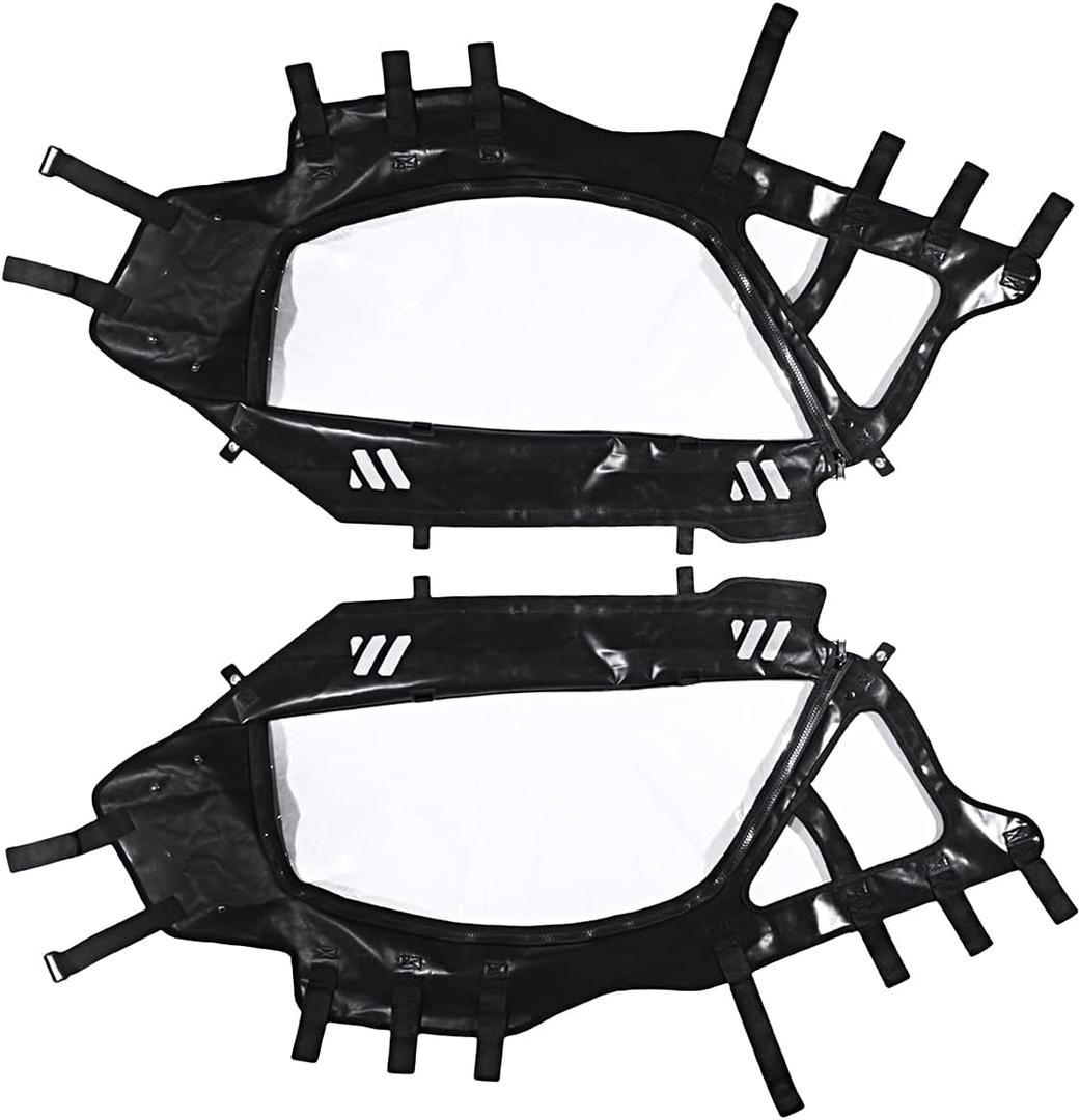 UTV Black Soft Upper Door Enclosure Set For Compatible With Can Am Maverick X3 2-Seat 2017-2023