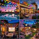 Outdoor String Lights,200FT Smart RGB+IC Patio Lights with Shatterproof LED Bulbs ,Outside Light Dimmable Patio for Decor DIY IP67 Waterproof ,Courtyard, garden,Holiday,LED lights more Scene Modes