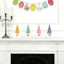 2 x DAZONGE Easter Decorations, Easter Gnome Decor, 4PCS Wooden Spring Gnomes with Faux Fur Beards, Cute Gnome Figurines for Tiered Tray Mantel Shelf Table