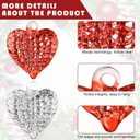 24 Pieces Valentine's Heart Glass Ornaments Set Spun Hanging Ornaments Heart Shaped Valentines Day Tree Decor Transparent Decoration for Holiday Party(Clear, Red)