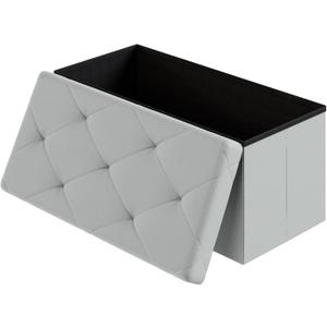 DUMOS 30 Inch Folding Ottoman with Storage Bench, Foot Rest Stool Ottoman, 15.2"D x 30"W x 15.2"H