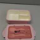 LOVINA Bento Boxes for Adults - 1100 ML Bento Lunch Box For Kids Childrens With Spoon & Fork - Durable for On-the-Go Meal, BPA-Free and Food-Safe Materials (Pink)