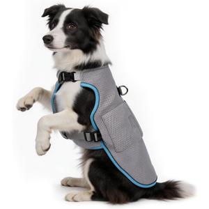 Mora Pets Cooling Vest for Dogs with Ice Pack Evaporation Cooling Fully Adjustable Dog Harness Fit Small Medium Large Dogs Light Blue L