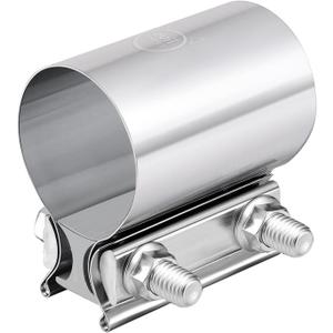 EVIL ENERGY 2.0 Inch Exhaust Clamp, Butt Joint Band Clamp Sleeve Coupler Stainless Steel for Pipes,Mufflers,Catalytic Converters 2PCs