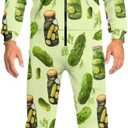 Christmas Men Women Long Sleeve Onesie Jumpsuit, Unisex Hoodie Sweatsuit Jogging Athletic Suits, Cozy Onesie Pajama (M)