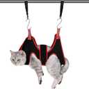 Cat Grooming Hammock Harness for Small Dogs,Pet Hammock Restraint Bag,Dog Grooming Sling for Trimming Nail and Ear/Eye Care(XS Size,6.5") (Black)