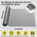 24 in x 30 ft Diamond Plate Garage Mat, Rubber Flooring Roll
