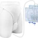 Wearable Urinal for Men, Ventilate Urine Collector, Reusable Urine Bag Collector, Portable Male Urine Collection Bag, Silicone Urine Collector for Bedridden Patients (White1)