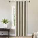ChrisDowa Blackout Curtains 70 inches Wide for Bedroom - Extra Wide Grommet Thermal Insulated Room Darkening Curtains for Living Room (1 Panel, Beige, 70 x 84 Inch)
