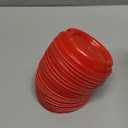 Restaurantware Plastic Coffee Cup Lid Pack of 23 Spill-Resistant 3.62 x 3.62 Inches Disposable Drink Cover, Vented Secure Fit Red Cup Lid for Hot Beverages