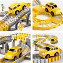iHaHa Toddlers Construction Race Tracks Toys Gifts for 3 4 5 6 Years Old Boys Kids, 2PCS Electric Race Cars & 4 PCS Construction Trucks, Birthday Gift Toys for Boys 2 3 4 5 6+