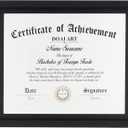 DOAI ART Diploma Frame 14x17 with Mat Classic Black Display Document/Certificate 16x20 without Mat and Picture 17x14 with Black Mat | Wall Hangers, MDF Wood, HD Glass,  Black