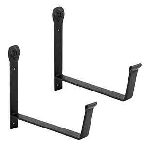 Achla Designs SFB-02 Wall-Mount, 8 inch Flower Window Box Planter Brackets, 8-inch, Black