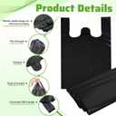SHENLIU 400 Count Black Plastic Bags with Handles, 24" X 15.7" Large T Shirts Grocery Shopping Bags 35 Mic Thick and Heavy Duty for Home Stores Supermarkets Grocery Stores And Other Small Businesses
