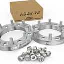 Custom-made only 2 Pieces 1.5" 38mm Wheel Adapters Bolt Pattern 8x6.5 to 8x6.5 8x165.1 Thread Pitch 14x1.5 Center Bore 126mm Compatible for 1999-2010 Chevy Silverado Sierra 1500HD 2500HD 3500HD, Silver