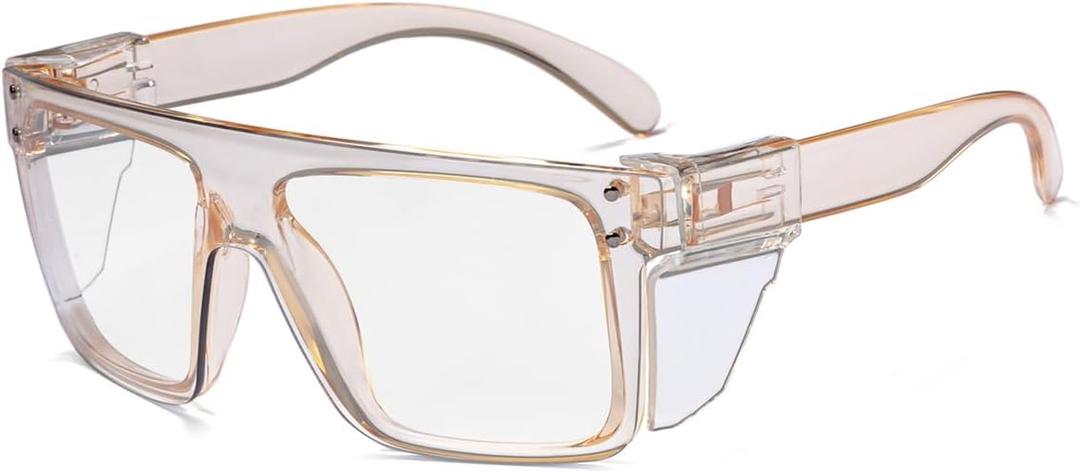 Photochromic Anti Bluelight UV400 Auto-Darkening Clear to Smoke Lens Transitional ANSI Z87.1 Safety SunglassesGlasses (Champagne)