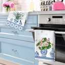 Flower Bird Tea Towels, Spring Summer Cotton Kitchen Towel 18.927.5 inch, Quick Drying Dish Cloth for Party Anniversary Holiday Decoration Housewarming Gifts (Blue and White Porcelain)