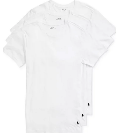 POLO RALPH LAUREN Men's Slim Fit Cotton Crew Undershirt 3-Pack Small