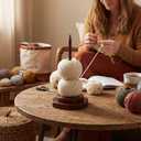Geelin Large Crochet Yarn Spinner Wooden Yarn Holder for Knitting and Crocheting Gift for Craft and Knitting Lovers Crochet Accessories and Tools for Fiber Crafts
