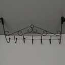 Over the Door Hooks for Hanging, Door Hanger Organizer, Over Door Towel Rack Hanger Coat Rack Hooks for Clothing, Anti-Rust Overdoor Organizer Rack with 7 Hooks for Bathroom Bedroom Hat Purse Robe (1 Pack)