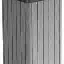 Keter Darwin Outdoor Trash Can, 38 Gallon Weather-Resistant Resin Waste Bin with Lid, Wood-Look Design for Patio, Deck, Porch & Backyard