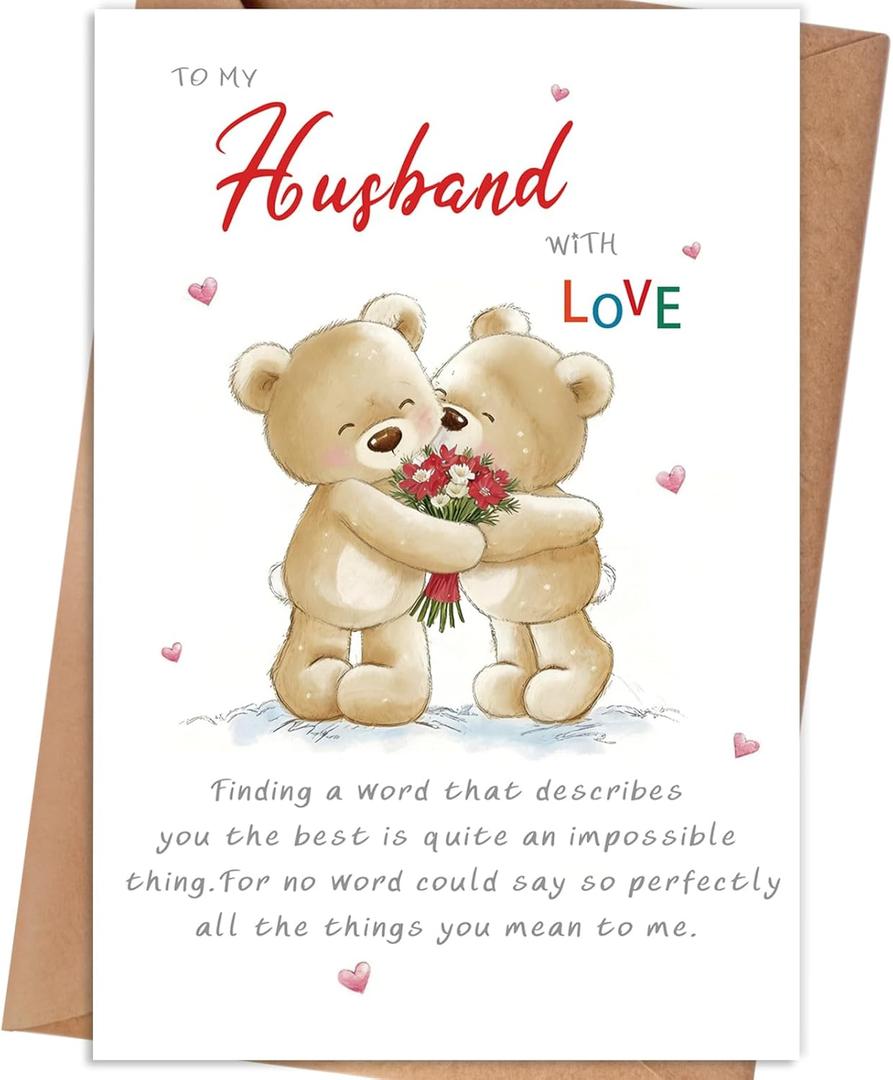 4 x Anniversary Card Gifts for Husband from Wife, Wedding Anniversary Card Gift for Husband, Happy Anniversary Card Gift for Men