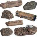 7pcs Diorama Supplies Fake Rocks, Artificial Garden Figurines Tree Stump, Scene Accessories Stone Stumps Statue Ornaments for Micro Train Railway Sand Table Landscape