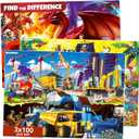 QUOKKA 100 Piece Puzzles for Kids Ages 4-6  3 Floor Puzzles for Toddlers 3-5  Toy for Learning Pirates & Constructions & Animals for 6-8 yo  Jigsaw Toddler Game for Boy and Girl