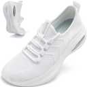 Wide Toe Box Shoes Women Extra Wide Width Sneakers Air Cushion Road Running Shoes Ultra Light Tennis Gym Workout Training Shoes Breathable Walking Shoes with Arch Support 42/11 wide