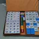 American Mahjong Tile Set, 166 Pcs 1.2" Mahjong Tiles with 3 Dices 1 Instruction, Mahjong Game Set for Adult Family & Friends Gatherings, Mahjong Lovers, Beginners (Blue), 1.2" x 0.9" x 0.5"