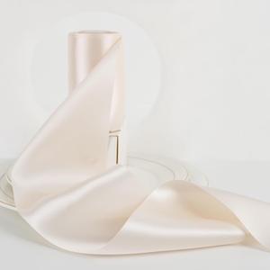 HUIHUANG Light Champagne Ribbon 4 inch Wide Double-Faced Satin Champagne Ribbon for Wedding Chair Sashes Big Bows Making Gift Wrapping Flower Bouquet DIY Crafts Bridal Shower-10 Yards/Roll