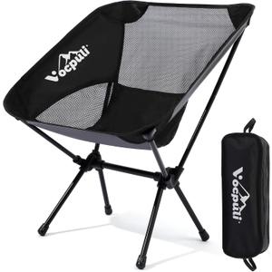 Camping Chair, Lightweight Folding Backpacking Hiking Chair, Compact Portable 330 lbs CapacityGifts for Men (Black -1pack