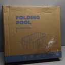 Collapsible Rectangle Non-Inflatable Swimming Pool for Family Adults Hard Plastic Shell Foldable Swimming Pool for Outside Backyard Portable Pet Dog(Gradient Blue, 260cm)