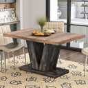 Tribesigns 47-inch Dining Table for 4 to 6, Farmhouse Wood Kitchen Table for Dining Room, Black