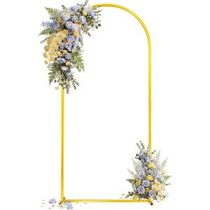 Toolterritary 7.2 FT Wedding Arch Backdrop Stand, Stable Heavy Duty Metal Wedding Arch Frame for Ceremony, Reinforced Balloon Arch Stand for Birthday Party & Baby Shower, Gold