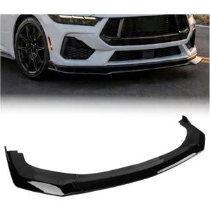 For 2024-2026 Ford Mustang GT/EcoBoost/Performance Package Front Lip | Gloss Black Front Bumper Splitter, Air Dam Spoiler Lower Chin Sporty Appearance