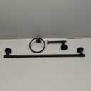 BGL Bathroom Hardware Set Matte Black 4-Pieces Bathroom Towel Rack 24 Inches Adjustable Bathroom Accessories Set