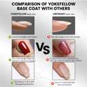 2 x YOKE FELLOW Base Coat Nail Polish - 16ML No Wipe Base Coat for Soak Off LED Nail Lamp Nail Polish Gel Upgraded Long-Lasting DIY Home and Nail Salon