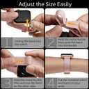 SICCIDEN Slim Stretchy Bands Compatible with Apple Watch Band 46mm/49mm/45mm/44mm/42mm, Women Elastics Nylon Thin Strap for iWatch Ultra SE 3/2/1 Series 11 10 9 8 7 6 5 4 3 2 1 (Pink Sand/Rose Gold)