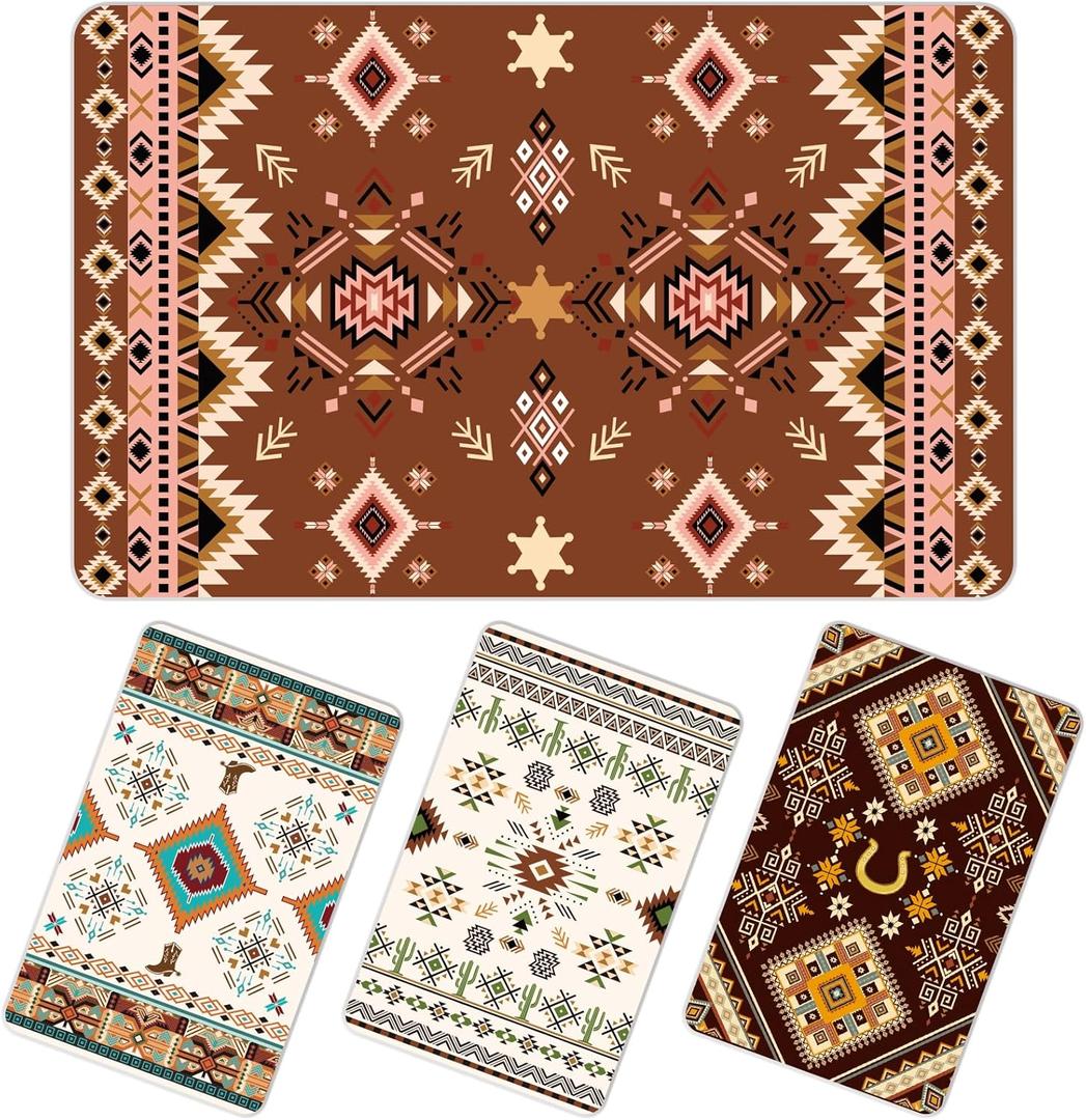 4 Pcs Aztec Credit Card Skin, Personalised Textured Debit Card Sticker Cover, Waterproof Frosted Credit Cards Stickers Skin for Key Transportation Creativity Decoration