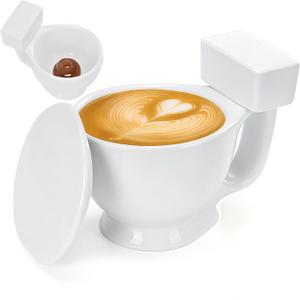 P-oops! White Elephant Gifts for Adults, Christmas Gifts for Women Men,Toilet Coffee Mug, Mens Gift, Fruit Bowl, Valentines Day for Him Her,Anniversary Funny Gag Gift (White)