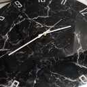 Oversized Decorative Clocks Battery Operated 24 Inch Marble Black Wall Clock for Office Round Non Ticking Wall Clock Silent