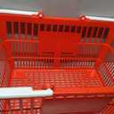 4 x VEVOR Shopping Baskets, 4 PCS, 21L Stackable PE Plastic Grocery Baskets with Handles, Dense Mesh Structure, Holds up to 20 lbs, Portable for Grocery, Retail, Stores, Supermarket, Home Use, Red