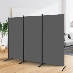YASRKML Room Divider Folding Privacy Screens, Portable Room Divider Panel 3 Panel Partition Room Dividers Screen, Freestanding Room Partitions and Dividers Fabric Dividers for Room Separation, Grey