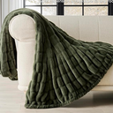 Ruched Bubble Faux Rabbit Fur Throw Blanket, 60"x80", Loden Green
Luxurious Soft Plush Reversible Blanket with Velvet Back, Fluffy & Warm, Decorative Fuzzy Cozy Throw for Couch Sofa Bed Chair