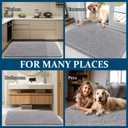 OLANLY Dog Door Mat for Muddy Paws 36x24, Absorbs Moisture and Dirt, Absorbent Non-Slip Washable Doormat, Quick Dry Chenille Mud Mat for Dogs, Entry Indoor Entryway Carpet for Inside Floor, Light Grey