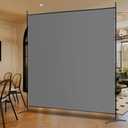 Carivia Room Divider - 6 Ft Single Panel, 69''W x 70''H Freestanding Privacy Screen for Room Separation, Portable Partition in Grey
