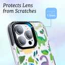 for iPhone 14 Pro Case, Cute Dinosaur Nature Pattern with Pastel Dinos, Military-Grade Drop Protection, Cute Soft Slim TPU Protective Cover with Camera Protection for Women & Girls