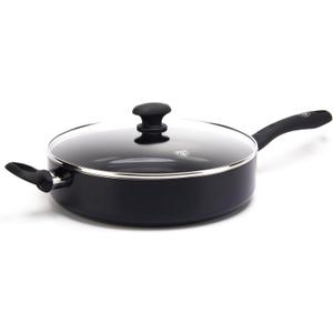 GreenLife Sandstone Healthy Ceramic Nonstick 5 Quart Saute Pan, PFAS-Free, Dishwasher Safe, Black
