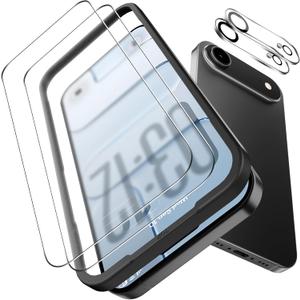 2 x OMOTON 2+2 Pack Matte Screen Protector for iPhone Air, Matte Layer Film with Camera Lens Protector, Easy Installation Tool, Anti-glare, Smooth Touch Feel as Silk